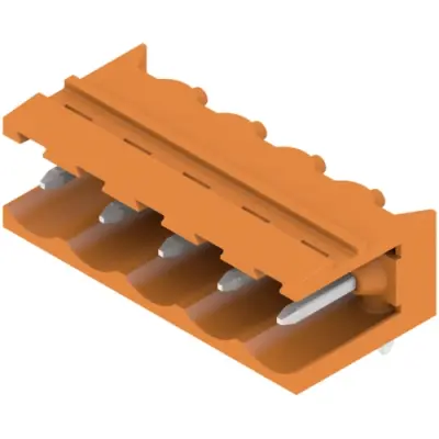 Pin header, 5 pole, pitch 5.08 mm, angled, orange, 1146790000 - 1