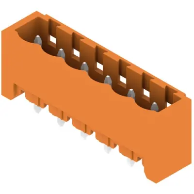 Pin header, 6 pole, pitch 5.08 mm, straight, orange, 1146820000 - 1