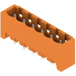 Pin header, 6 pole, pitch 5.08 mm, straight, orange, 1146820000