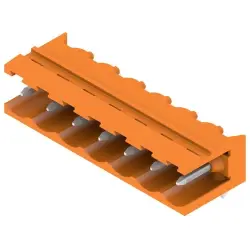 Pin header, 7 pole, pitch 5.08 mm, angled, orange, 1146830000
