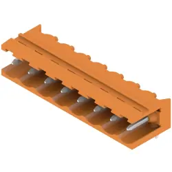 Pin header, 8 pole, pitch 5.08 mm, angled, orange, 1146850000