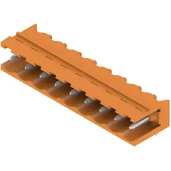 Pin header, 9 pole, pitch 5.08 mm, angled, orange, 1146880000