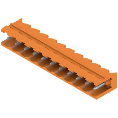Pin header, 11 pole, pitch 5.08 mm, angled, orange, 1146920000 - 1