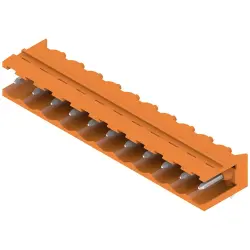 Pin header, 11 pole, pitch 5.08 mm, angled, orange, 1146920000