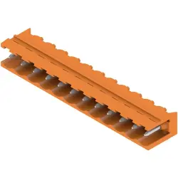 Pin header, 12 pole, pitch 5.08 mm, angled, orange, 1146940000