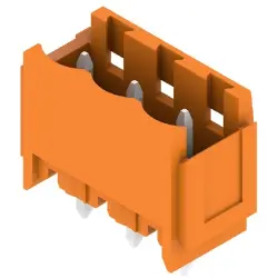 Pin header, 3 pole, pitch 5.08 mm, straight, orange, 1147330000