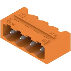 Pin header, 4 pole, pitch 5.08 mm, angled, orange, 1147340000