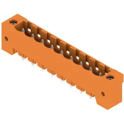 Pin header, 9 pole, pitch 5.08 mm, straight, orange, 1147350000