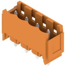 Pin header, 4 pole, pitch 5.08 mm, straight, orange, 1147360000