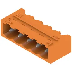 Pin header, 5 pole, pitch 5.08 mm, angled, orange, 1147370000
