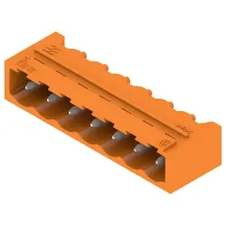 Pin header, 7 pole, pitch 5.08 mm, angled, orange, 1147420000