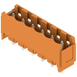 Pin header, 6 pole, pitch 5.08 mm, straight, orange, 1147430000
