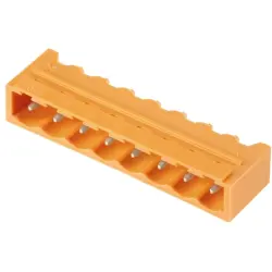 Pin header, 8 pole, pitch 5.08 mm, angled, orange, 1147450000