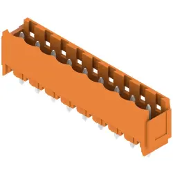Pin header, 9 pole, pitch 5.08 mm, straight, orange, 1147540000