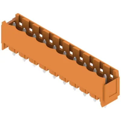 Pin header, 10 pole, pitch 5.08 mm, straight, orange, 1147580000 - 1