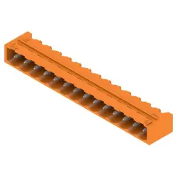 Pin header, 14 pole, pitch 5.08 mm, angled, orange, 1147680000