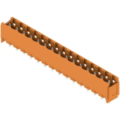 Pin header, 15 pole, pitch 5.08 mm, straight, orange, 1147730000 - 1
