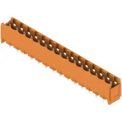 Pin header, 15 pole, pitch 5.08 mm, straight, orange, 1147730000