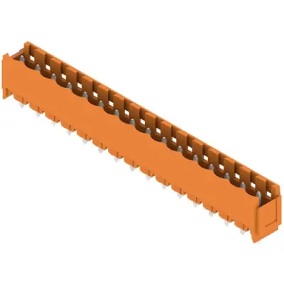 Pin header, 16 pole, pitch 5.08 mm, straight, orange, 1147770000 - 1