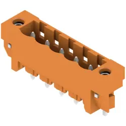 Pin header, 5 pole, pitch 5.08 mm, straight, orange, 1147990000