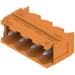 Pin header, 4 pole, pitch 5.08 mm, angled, orange, 1148100000
