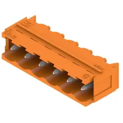 Pin header, 6 pole, pitch 5.08 mm, angled, orange, 1148170000