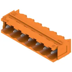 Pin header, 7 pole, pitch 5.08 mm, angled, orange, 1148200000