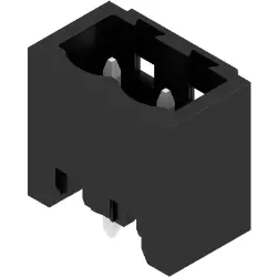 Pin header, 2 pole, pitch 5.08 mm, straight, black, 1148630000