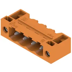 Pin header, 4 pole, pitch 5.08 mm, angled, orange, 1148680000