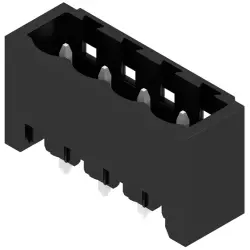 Pin header, 4 pole, pitch 5.08 mm, straight, black, 1148700000