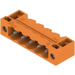 Pin header, 5 pole, pitch 5.08 mm, angled, orange, 1148710000
