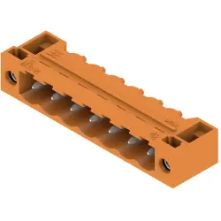 Pin header, 7 pole, pitch 5.08 mm, angled, orange, 1148780000