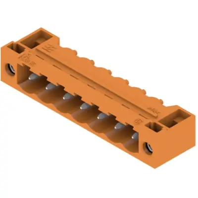 Pin header, 7 pole, pitch 5.08 mm, angled, orange, 1148780000 - 1