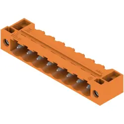 Pin header, 8 pole, pitch 5.08 mm, angled, orange, 1148810000