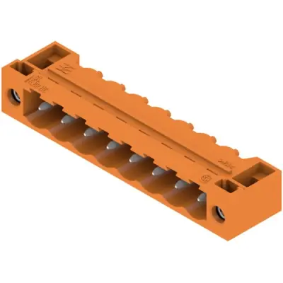 Pin header, 8 pole, pitch 5.08 mm, angled, orange, 1148810000 - 1