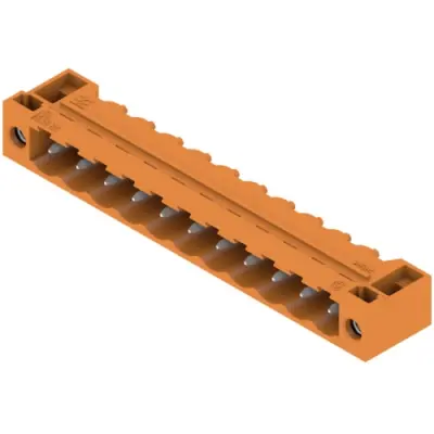 Pin header, 11 pole, pitch 5.08 mm, angled, orange, 1148910000 - 1