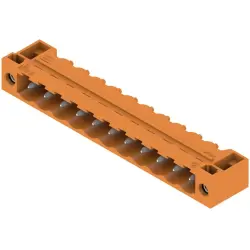 Pin header, 11 pole, pitch 5.08 mm, angled, orange, 1148910000