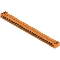 Pin header, 24 pole, pitch 5.08 mm, angled, orange, 1149340000