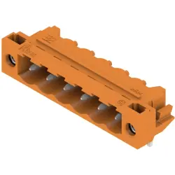 Pin header, 6 pole, pitch 5.08 mm, angled, orange, 1149510000