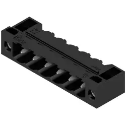 Pin header, 6 pole, pitch 5.08 mm, angled, black, 1150130000