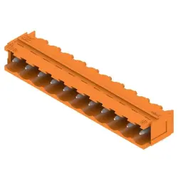 Pin header, 11 pole, pitch 5.08 mm, angled, orange, 1154870000