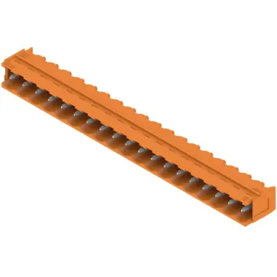 Pin header, 19 pole, pitch 5.08 mm, angled, orange, 1154950000 - 1
