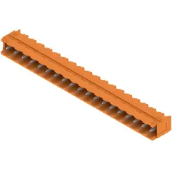 Pin header, 19 pole, pitch 5.08 mm, angled, orange, 1154950000