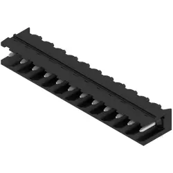Pin header, 12 pole, pitch 5.08 mm, angled, black, 1155150000