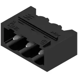 Pin header, 3 pole, pitch 5.08 mm, angled, black, 1155330000
