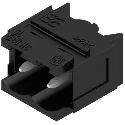 Pin header, 2 pole, pitch 5.08 mm, angled, black, 1155580000