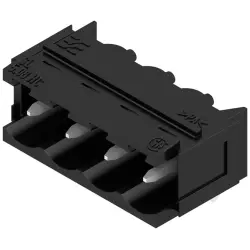 Pin header, 4 pole, pitch 5.08 mm, angled, black, 1155600000