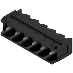Pin header, 6 pole, pitch 5.08 mm, angled, black, 1155620000