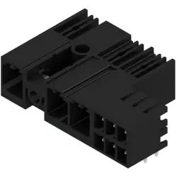 Pin header, 3 pole, pitch 7.62 mm, angled, black, 1156270000