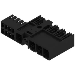 Pin header, 4 pole, pitch 7.62 mm, angled, black, 1156280000